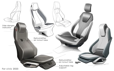 Quais são os requisitos para o design do assento do carro?